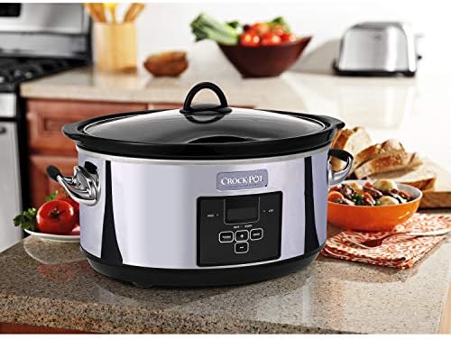 Crock-Pot 7 Quart Programmable Slow Cooker – Polished Platinum UNM6