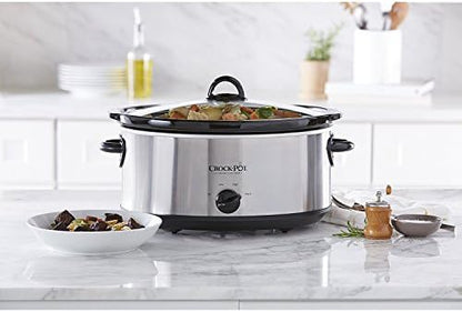 Crock-Pot 7 Quart Oval Manual Slow Cooker – Stainless Steel LG2P