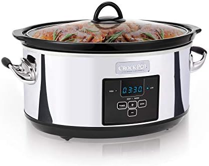 Crock-Pot 7 Quart Programmable Slow Cooker – Polished Platinum UNM6