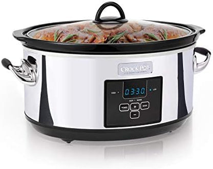 Crock-Pot 7 Quart Programmable Slow Cooker – Polished Platinum UNM6