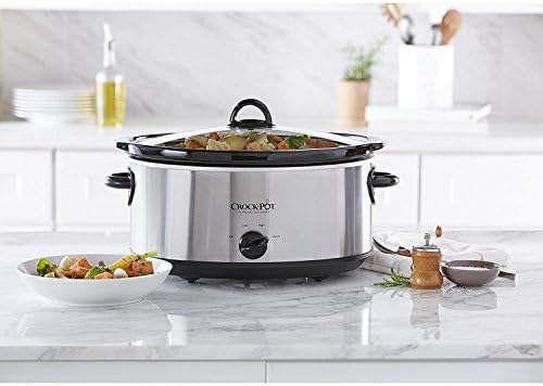 Crock-Pot 7 Quart Oval Manual Slow Cooker – Stainless Steel LG2P