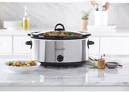 Crock-Pot 7 Quart Oval Manual Slow Cooker – Stainless Steel LG2P
