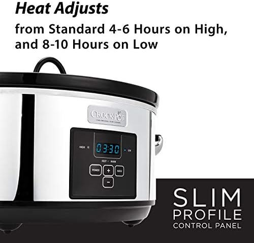 Crock-Pot 7 Quart Programmable Slow Cooker – Polished Platinum UNM6