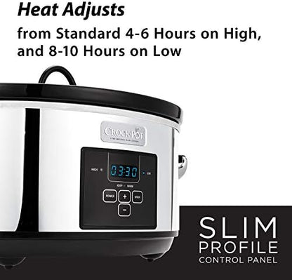 Crock-Pot 7 Quart Programmable Slow Cooker – Polished Platinum UNM6