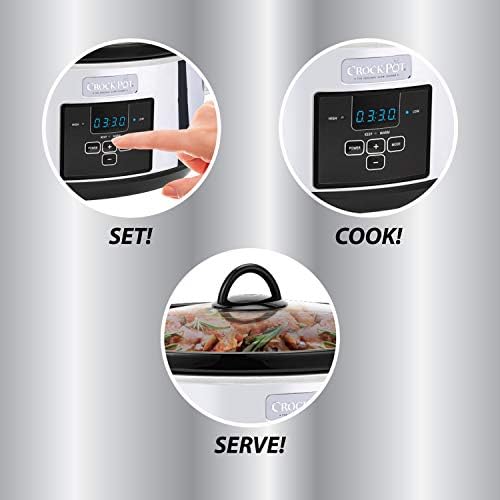Crock-Pot 7 Quart Programmable Slow Cooker – Polished Platinum UNM6