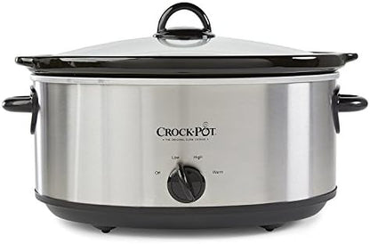 Crock-Pot 7 Quart Oval Manual Slow Cooker – Stainless Steel LG2P