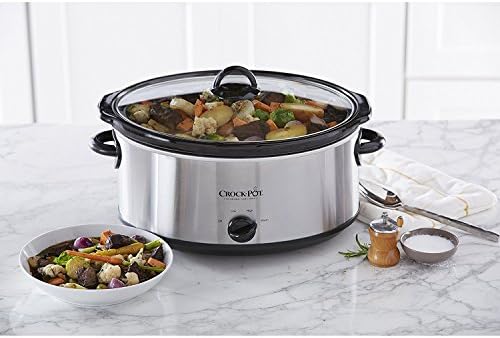 Crock-Pot 7 Quart Oval Manual Slow Cooker – Stainless Steel LG2P