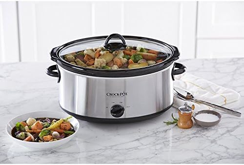 Crock-Pot 7 Quart Oval Manual Slow Cooker – Stainless Steel LG2P