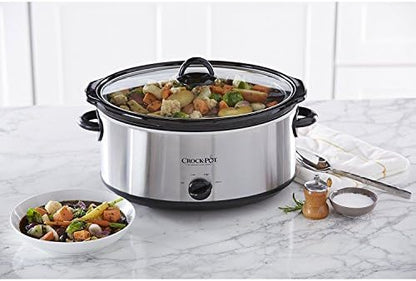 Crock-Pot 7 Quart Oval Manual Slow Cooker – Stainless Steel LG2P