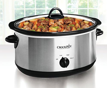 Crock-Pot 7 Quart Oval Manual Slow Cooker – Stainless Steel LG2P