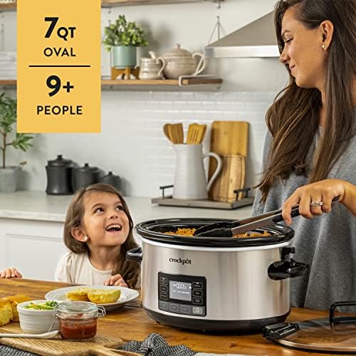 Crock-Pot 7 Quart Portable Programmable Slow Cooker with Timer BHBC