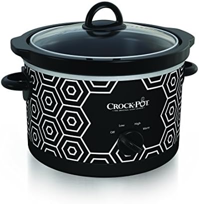 Crock-Pot 4.5 Quart Portable Slow Cooker – Black & White G0X7
