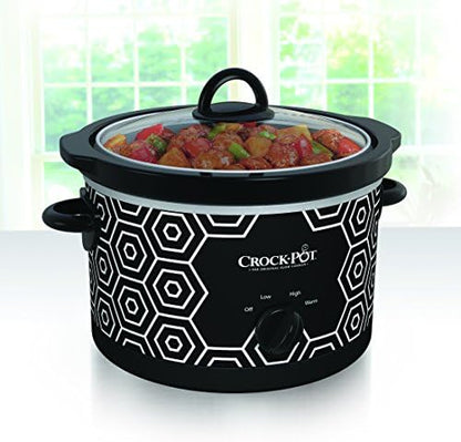Crock-Pot 4.5 Quart Portable Slow Cooker – Black & White G0X7