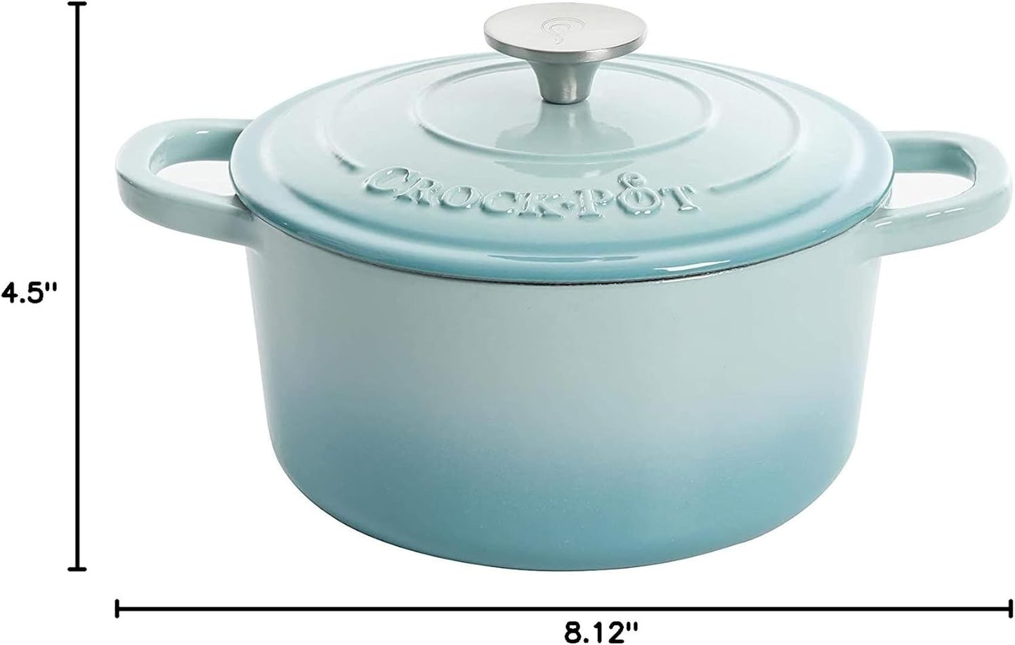 Crock-Pot 3 Quart Enameled Cast Iron Dutch Oven – Aqua K69T