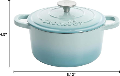 Crock-Pot 3 Quart Enameled Cast Iron Dutch Oven – Aqua K69T
